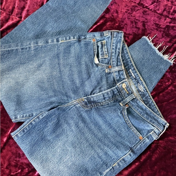 Old Navy Denim - Old Navy Straight-Leg Midwash Blue Jeans